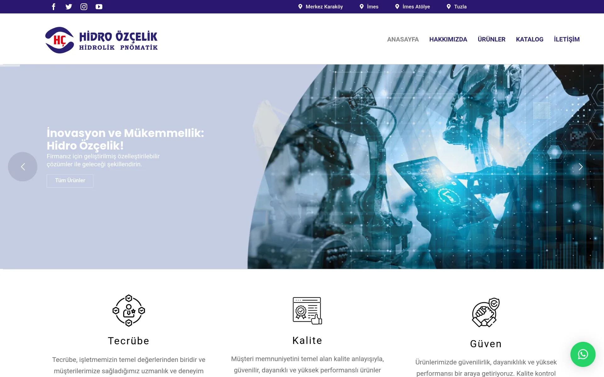 Hidro Özçelik Corporate Web Design screenshot 1