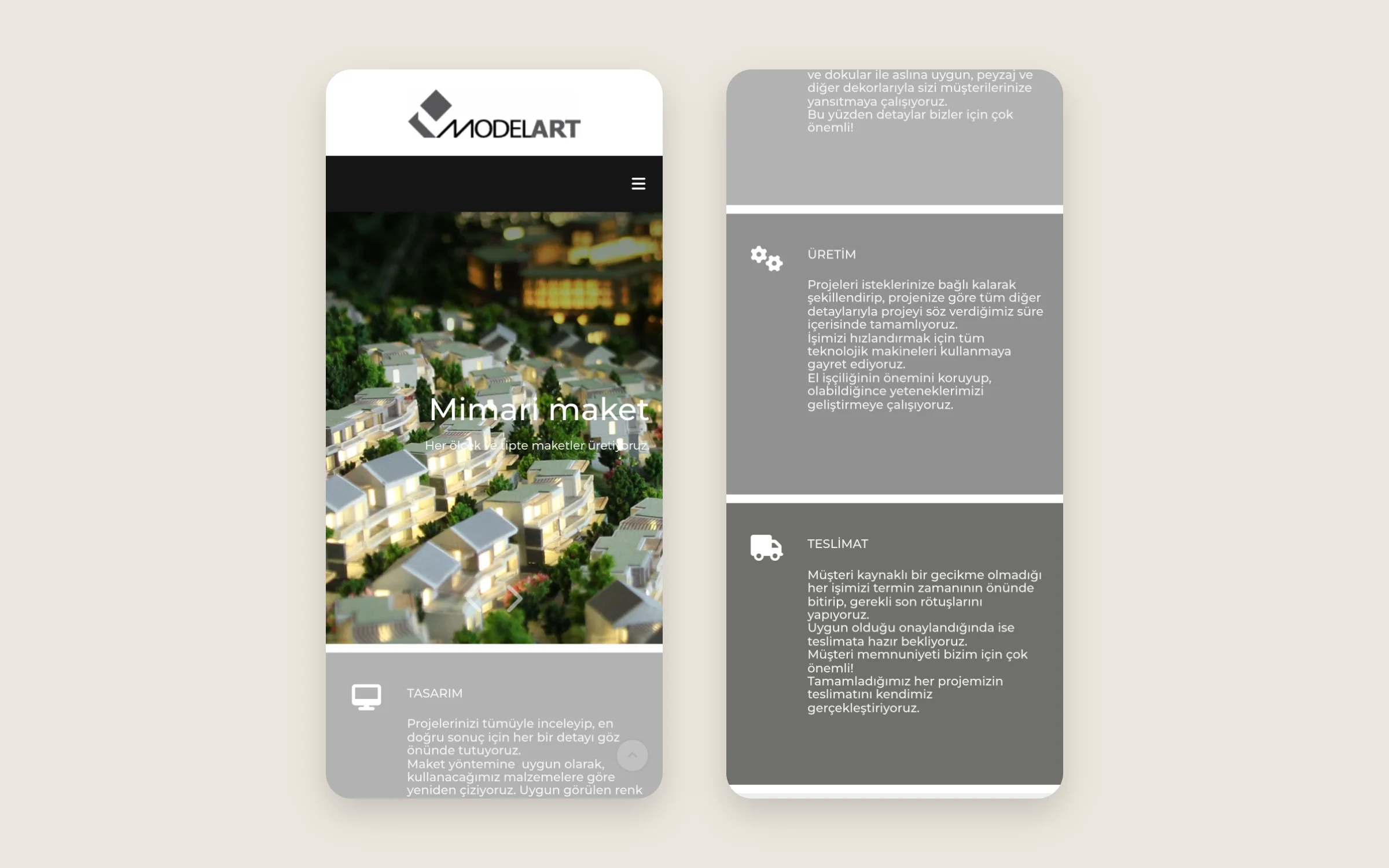 ModelART Architectural Models Web Design screenshot 3