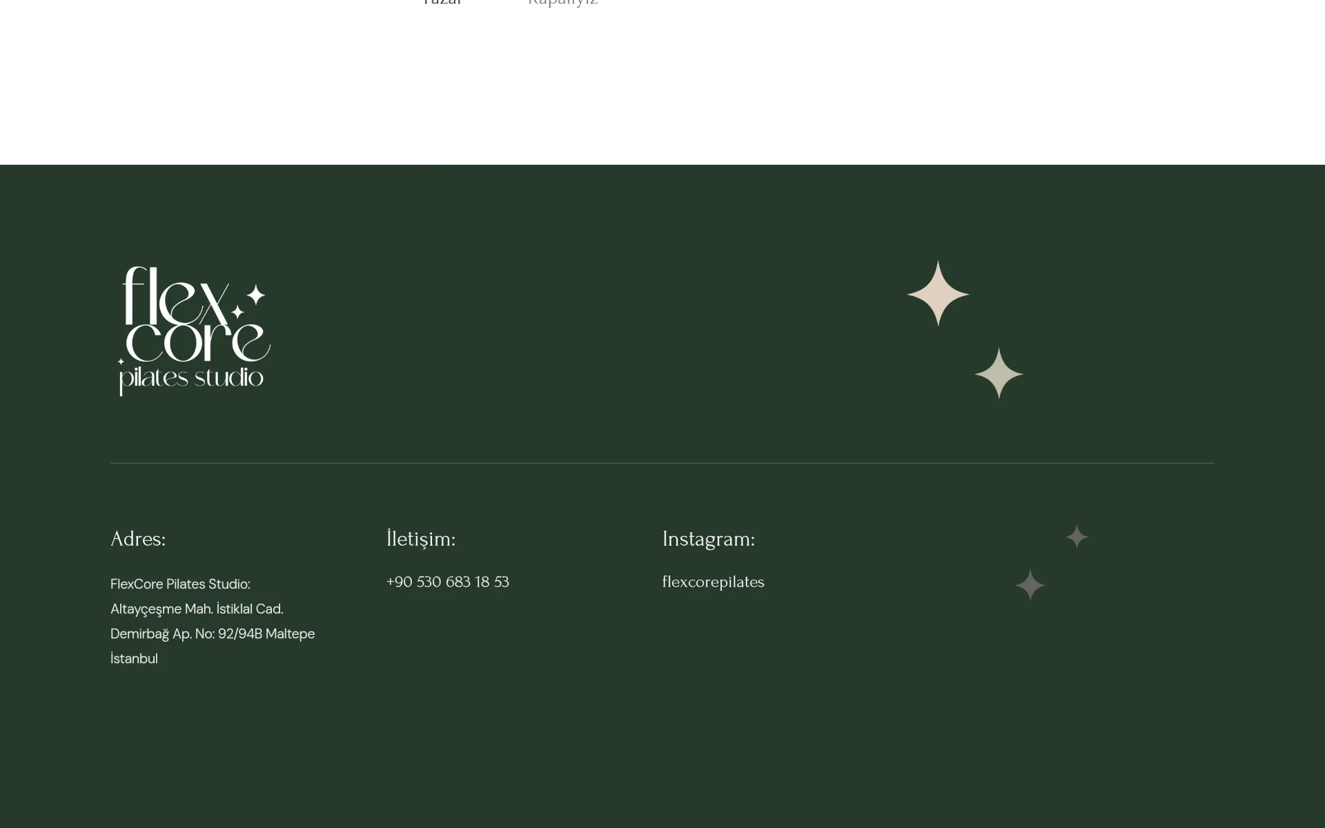 FlexCore Pilates Studio Web Design screenshot 3