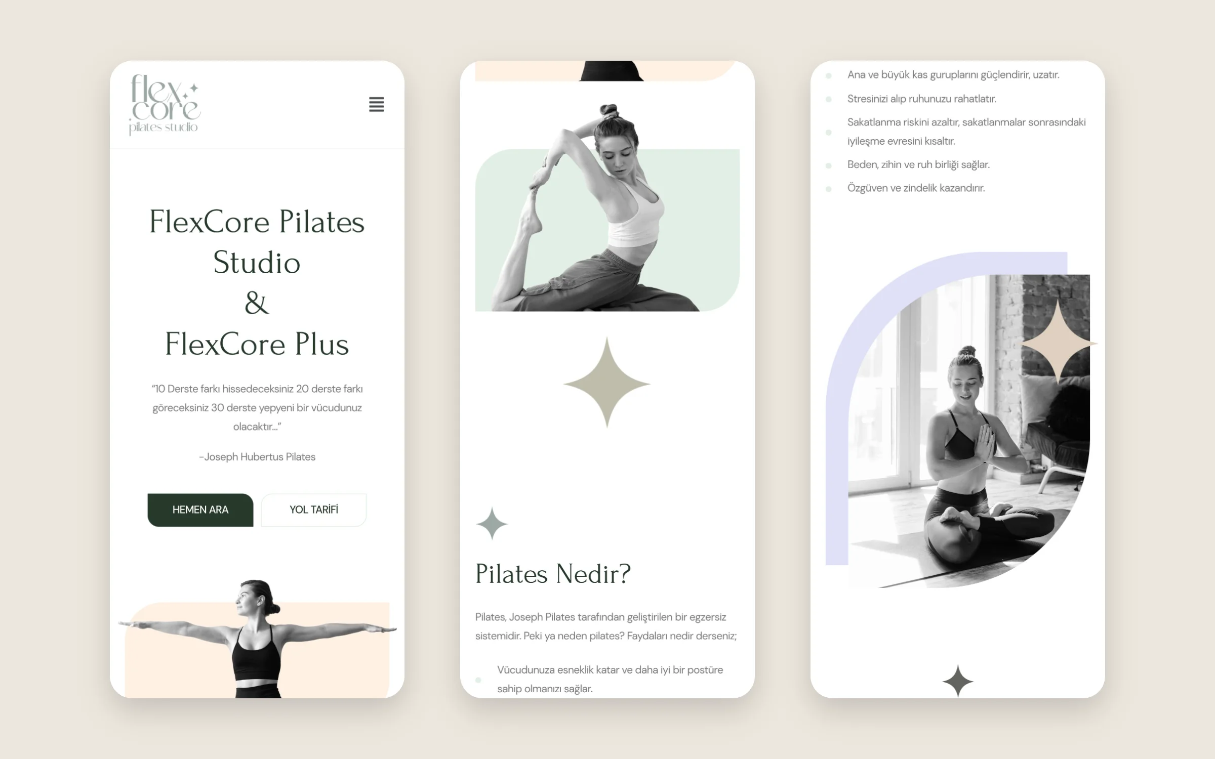 FlexCore Pilates Studio Web Design screenshot 4