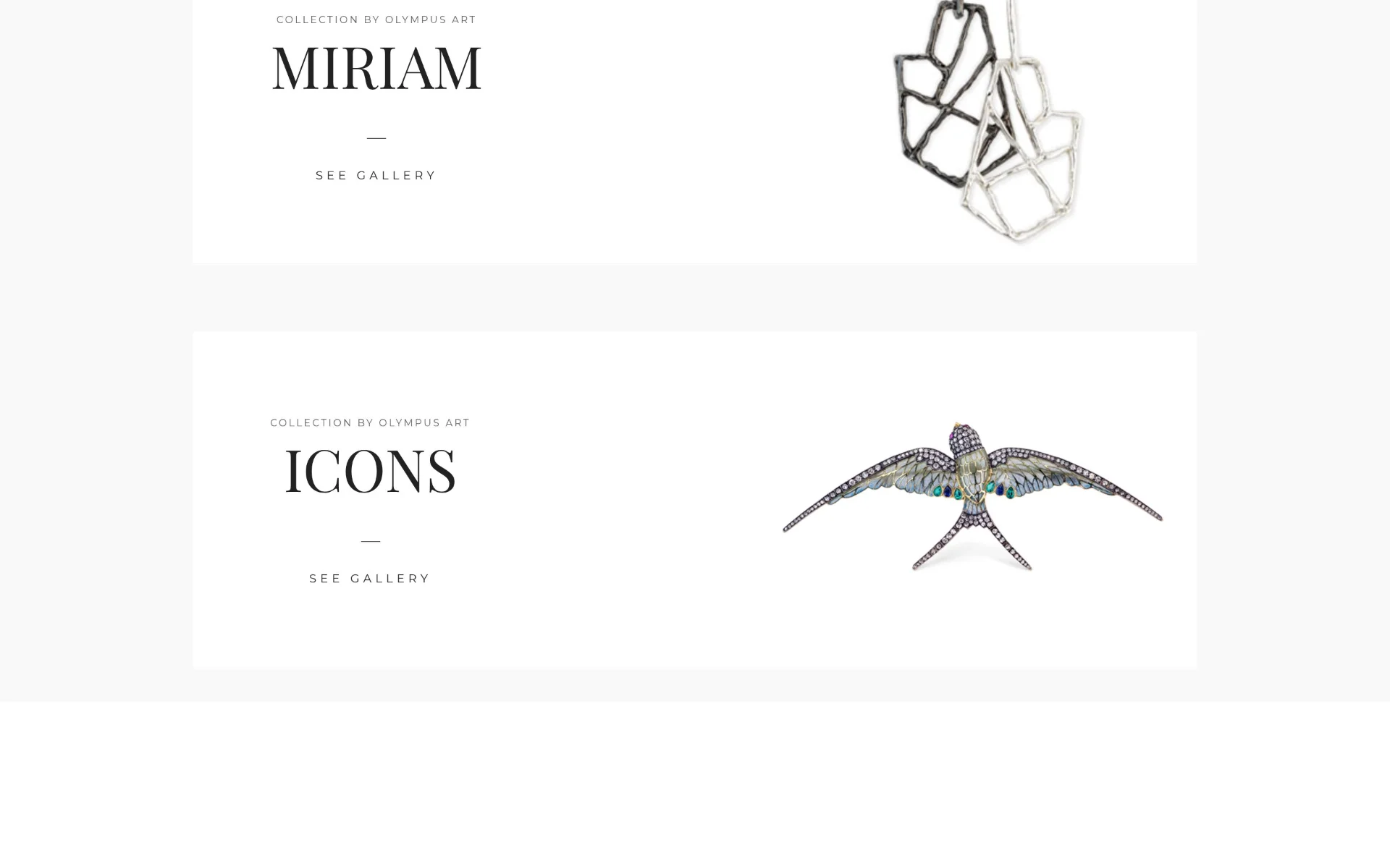 Olympus Art Jewellery Web Design screenshot 2