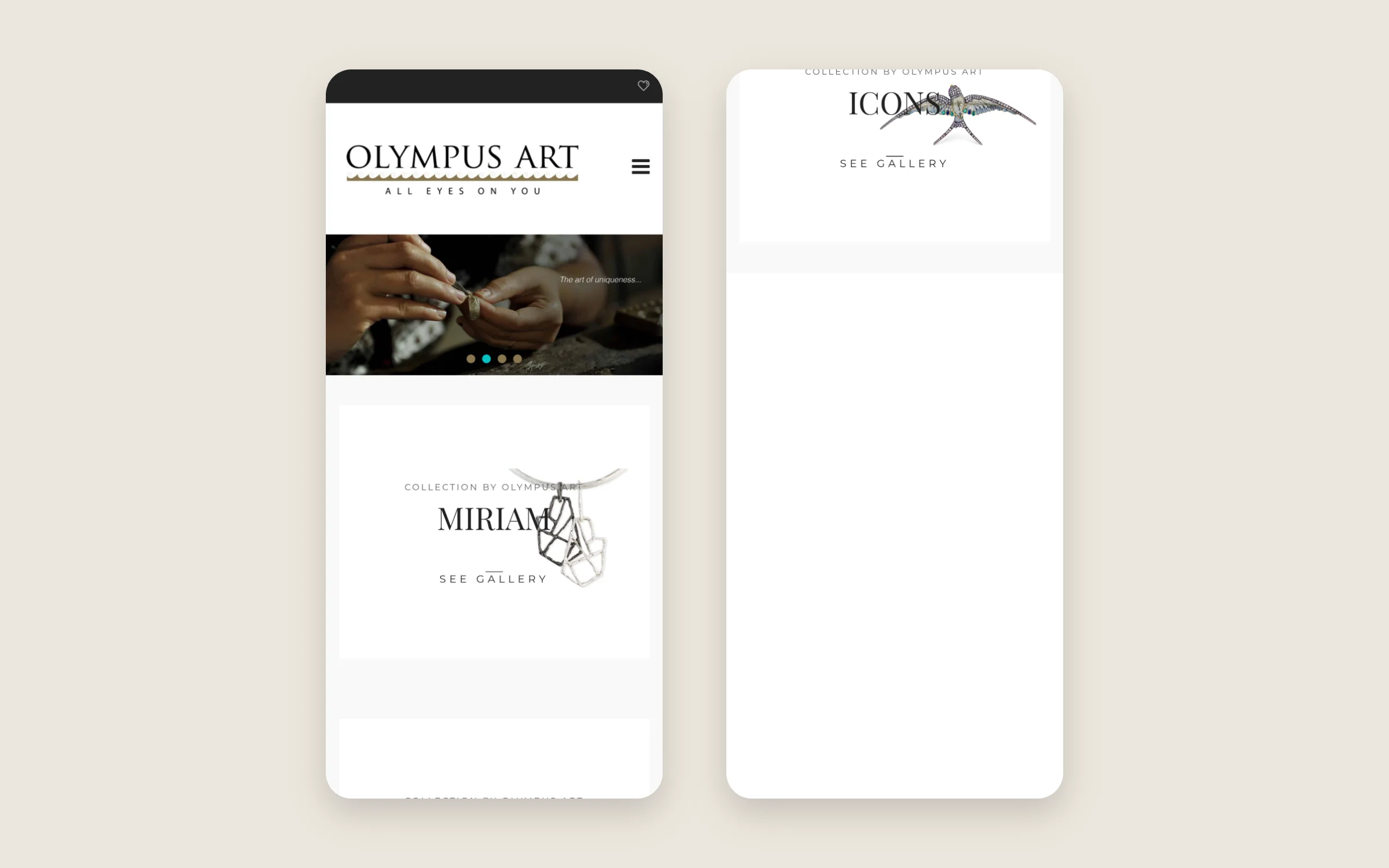 Olympus Art Jewellery Web Design screenshot 3